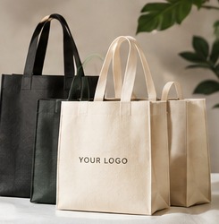 Custom non-woven shopping bags in neutral colors